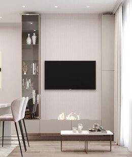 Фото № 3: Дизайн-проект двухкомнатной квартиры 44.83  м² стиль Модернизм для ЖК Дубровка