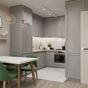 Фото № 5: Дизайн-проект трехкомнатной квартиры 61.4  м² Современный стиль для ЖК Северный