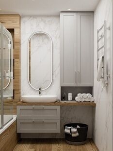 Фото № 3: Дизайн-проект трехкомнатной квартиры 61.4  м² Современный стиль для ЖК Северный