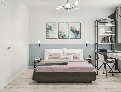 Фото № 3: Дизайн-проект двухкомнатной квартиры 53.84  м² Стиль Контемпорари для ЖК Московский