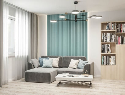 Фото № 2: Дизайн-проект двухкомнатной квартиры 53.84  м² Стиль Контемпорари для ЖК Московский