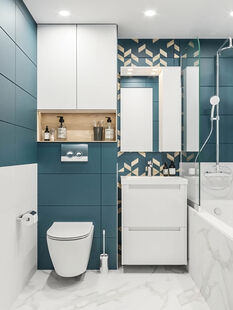 Фото № 4: Дизайн-проект двухкомнатной квартиры 53.84  м² Стиль Контемпорари для ЖК Московский