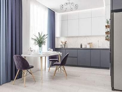 Фото № 3: Дизайн-проект двухкомнатной квартиры 55.8  м² Современный стиль для ЖК Домодедово Парк