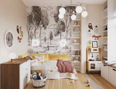 Фото № 3: Дизайн-проект двухкомнатной квартиры 45.69  м² стиль Модернизм для ЖК Серебряный Фонтан