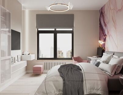 Фото № 6: Дизайн-проект двухкомнатной квартиры 45.69  м² стиль Модернизм для ЖК Серебряный Фонтан