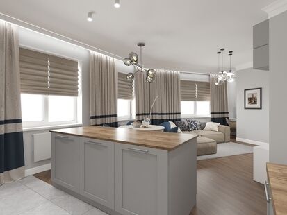 Фото № 2: Дизайн-проект четырехкомнатной квартиры 84.1  м² Современный стиль для ЖК Арт Сити