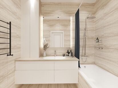 Фото № 4: Дизайн-проект четырехкомнатной квартиры 84.1  м² Современный стиль для ЖК Арт Сити