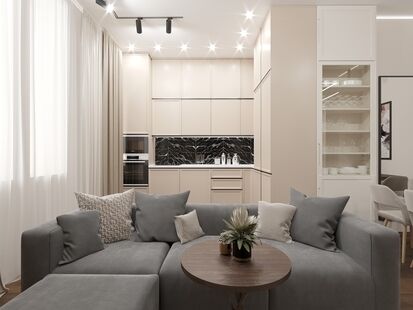 Фото № 4: Дизайн-проект четырехкомнатной квартиры 98.99  м² Современный стиль для ЖК Скандинавия