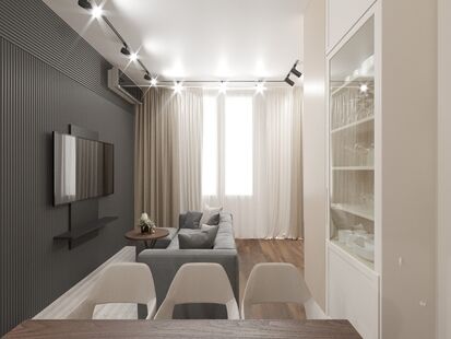 Фото № 2: Дизайн-проект четырехкомнатной квартиры 98.99  м² Современный стиль для ЖК Скандинавия