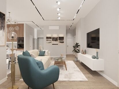 Фото № 4: Дизайн-проект четырехкомнатной квартиры 95.29  м² Современный стиль для ЖК Ты и Я