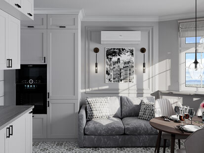 Фото № 1: Дизайн-проект трехкомнатной квартиры 64.7  м² Современный стиль для ЖК Московский