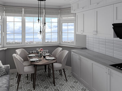 Фото № 3: Дизайн-проект трехкомнатной квартиры 64.7  м² Современный стиль для ЖК Московский