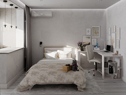 Фото № 2: Дизайн-проект трехкомнатной квартиры 64.7  м² Современный стиль для ЖК Московский