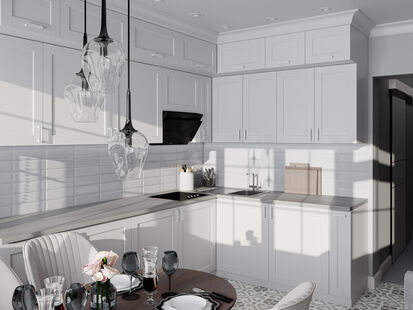 Фото № 5: Дизайн-проект трехкомнатной квартиры 64.7  м² Современный стиль для ЖК Московский