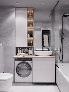 Фото № 4: Дизайн-проект трехкомнатной квартиры 64.7  м² Современный стиль для ЖК Московский