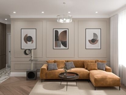 Фото № 1: Дизайн-проект трехкомнатной квартиры 70.7  м² Стиль Контемпорари для ЖК Life Варшавская