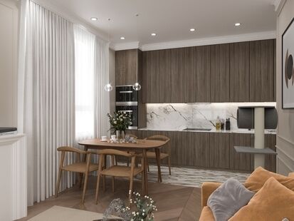 Фото № 3: Дизайн-проект трехкомнатной квартиры 70.7  м² Стиль Контемпорари для ЖК Life Варшавская