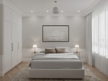 Фото № 2: Дизайн-проект трехкомнатной квартиры 70.7  м² Стиль Контемпорари для ЖК Life Варшавская