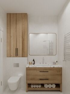 Фото № 6: Дизайн-проект трехкомнатной квартиры 70.7  м² Стиль Контемпорари для ЖК Life Варшавская