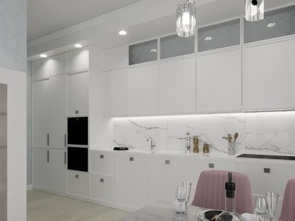 Фото № 3: Дизайн-проект трехкомнатной квартиры 67.6  м² Стиль Контемпорари для ЖК Life Варшавская