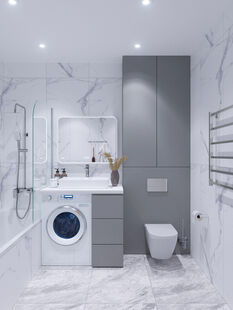 Фото № 5: Дизайн-проект двухкомнатной квартиры 36.8  м² стиль Модернизм для ЖК Дискавери Парк