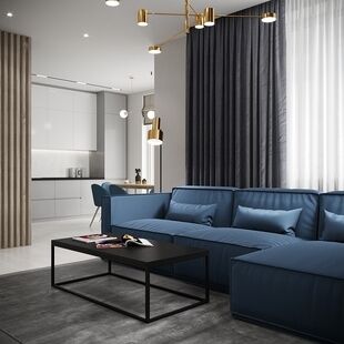 Фото № 1: Дизайн-проект четырехкомнатной квартиры 107.79  м² стиль Модернизм для ЖК в поселении Сосенское