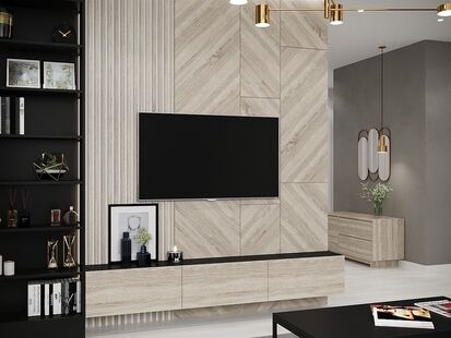 Фото № 3: Дизайн-проект четырехкомнатной квартиры 107.79  м² стиль Модернизм для ЖК в поселении Сосенское