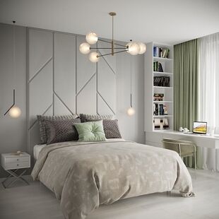 Фото № 5: Дизайн-проект четырехкомнатной квартиры 107.79  м² стиль Модернизм для ЖК в поселении Сосенское