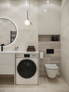 Фото № 6: Дизайн-проект четырехкомнатной квартиры 107.79  м² стиль Модернизм для ЖК в поселении Сосенское