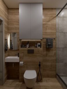 Фото № 3: Дизайн-проект дома/коттеджа 72.6  м² стиль Модернизм для этажа частного дома