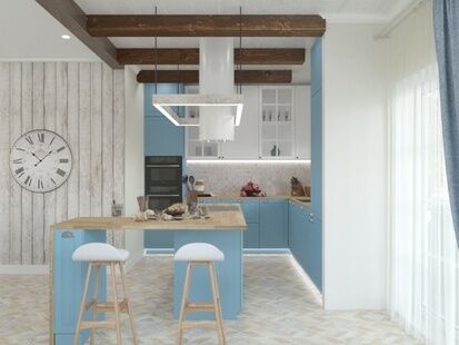 Фото № 4: Дизайн-проект дома/коттеджа 104.5  м² Стиль Кантри для одноэтажного дома