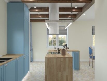 Фото № 3: Дизайн-проект дома/коттеджа 104.5  м² Стиль Кантри для одноэтажного дома