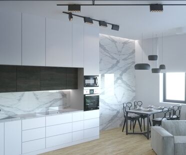 Фото № 5: Дизайн-проект двухкомнатной квартиры 51.83  м² Стиль Минимализм для ЖК Ангелово-Резиденц