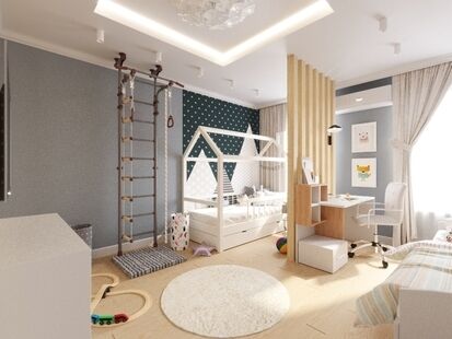 Фото № 4: Дизайн-проект трехкомнатной квартиры 72.97  м² Стиль Контемпорари для ЖК 1147