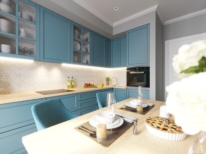 Фото № 2: Дизайн-проект трехкомнатной квартиры 72.97  м² Стиль Контемпорари для ЖК 1147