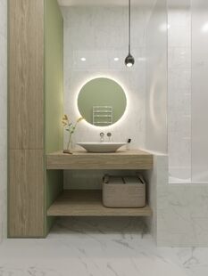 Фото № 3: Дизайн-проект трехкомнатной квартиры 72.97  м² Стиль Контемпорари для ЖК 1147