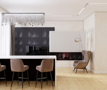 Фото № 5: Дизайн-проект однокомнатной квартиры 46.9  м² стиль Модернизм для ЖК Сердце Столицы