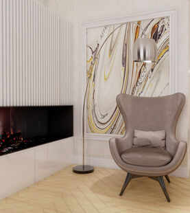 Фото № 4: Дизайн-проект однокомнатной квартиры 46.9  м² стиль Модернизм для ЖК Сердце Столицы