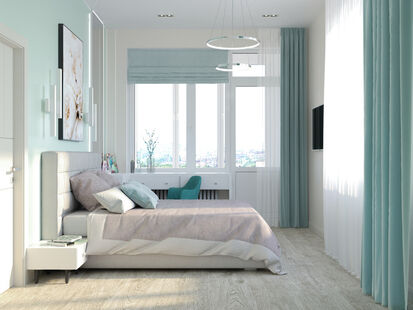 Фото № 5: Дизайн-проект трехкомнатной квартиры 76.12  м² Стиль Контемпорари для ЖК Фонвизинский