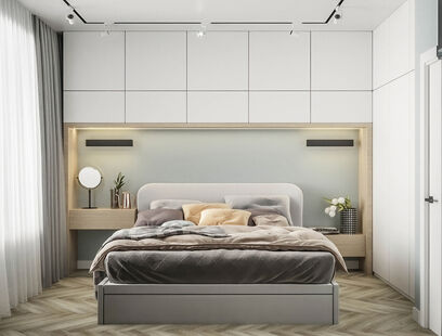 Фото № 5: Дизайн-проект трехкомнатной квартиры 61.7  м² Современный стиль для ЖК Discovery