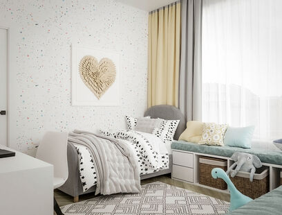 Фото № 3: Дизайн-проект трехкомнатной квартиры 61.7  м² Современный стиль для ЖК Discovery