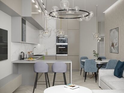 Фото № 1: Дизайн-проект трехкомнатной квартиры 79.67  м² Современный стиль для ЖК Город на реке Тушино-2018