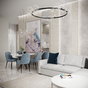 Фото № 3: Дизайн-проект трехкомнатной квартиры 79.67  м² Современный стиль для ЖК Город на реке Тушино-2018