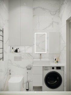 Фото № 6: Дизайн-проект трехкомнатной квартиры 79.67  м² Современный стиль для ЖК Город на реке Тушино-2018