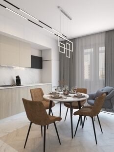 Фото № 6: Дизайн-проект трехкомнатной квартиры 82.0  м² стиль Модернизм для ЖК Новое Пушкино