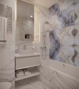 Фото № 2: Дизайн-проект трехкомнатной квартиры 82.0  м² стиль Модернизм для ЖК Новое Пушкино