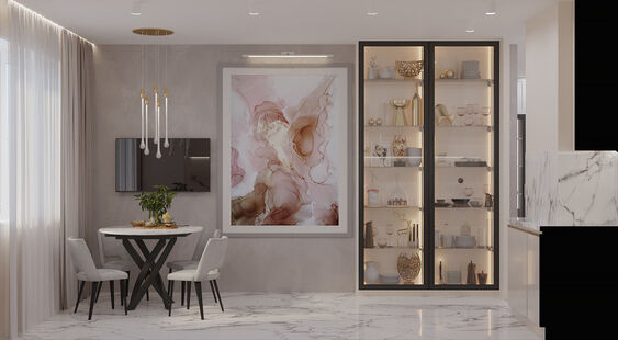 Фото № 1: Дизайн-проект трехкомнатной квартиры 77.6  м² стиль Модернизм для ЖК Московский