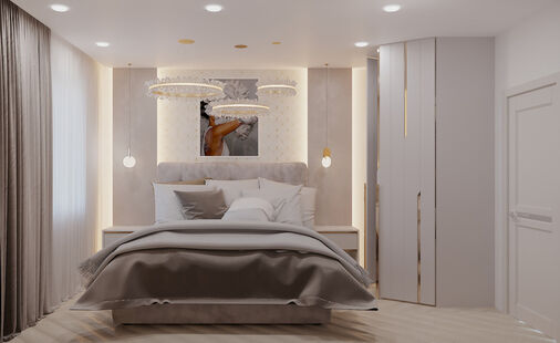 Фото № 4: Дизайн-проект трехкомнатной квартиры 77.6  м² стиль Модернизм для ЖК Московский