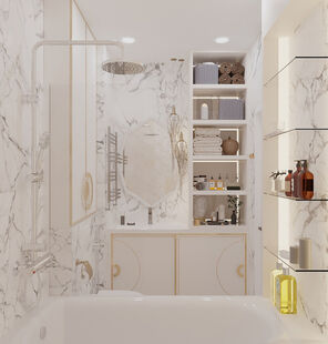 Фото № 5: Дизайн-проект трехкомнатной квартиры 77.6  м² стиль Модернизм для ЖК Московский