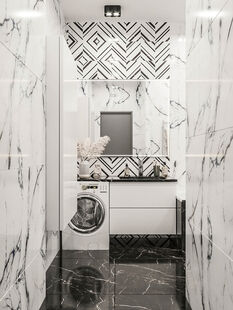 Фото № 4: Дизайн-проект трехкомнатной квартиры 65.13  м² Современный стиль для ЖК Новые Котельники